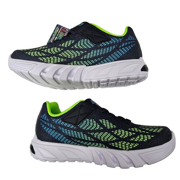 Skechers S-Lights Flex-Glow Elite Vorlo Navy/Multi NIB Kids' Size 3 - Picture 2 of 13